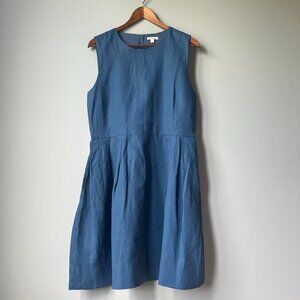 Gap Linen A-Line skater Dress in blue size 12